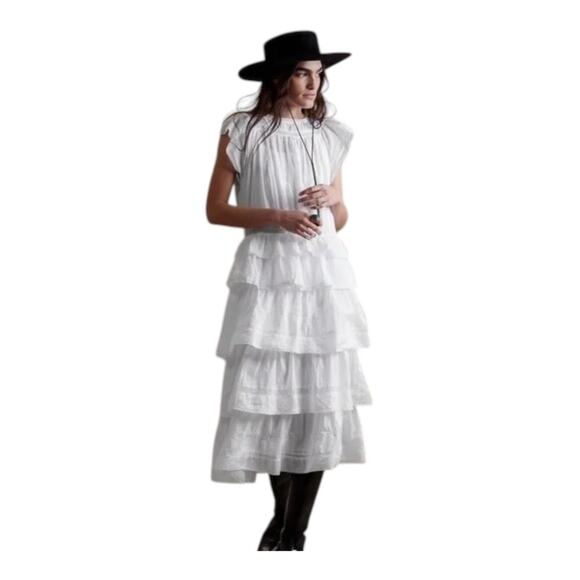 Banana Republic White Selene Embroidered Midi Dress Size Large - Picture 16 of 16